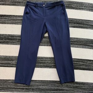 J. Crew Women's Dark Navy Strait Leg Stretchy Work Pants Size 16